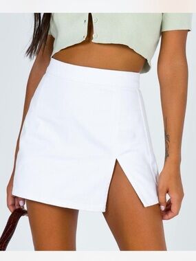 Lioness White Denim Mini Skirt